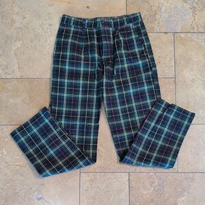 Mini Boden boy's plaid pants. Navy and green. Size 14Y.